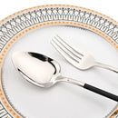 Axyaa 24Pcs Stainless Steel Cutlery Set Silver Western Dinnerware Flatware