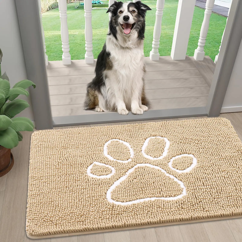 Axyaa Chenille Mud Mat: Quick Dry Dog Door Mat for Muddy Paws