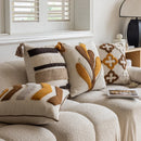 Axyaa Geometric Embroidery Cotton Pillow Cover for Sofa Bed Decoration
