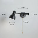 Axyaa LED Wall Lamp Adjustable Telescopic Arm Home Decor Bedside Bedroom Switch Reading