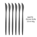 Axyaa 6-Piece Matte Dinner Knife Set Stainless Steel Cutlery Gold Silverware