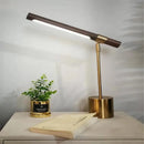 Axyaa Wood Grain LED Desk Lamp for Hotel, Bedroom, and Study