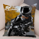 Axyaa Cartoon Motorcycle Polyester Cushion Cover for Home, Car, Sofa - Extreme Sports Theme