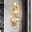 Axyaa Copper Square Wall Lamp for Postmodern Luxury Living Room and Bedroom