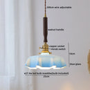 Axyaa Walnut Copper LED Pendant Lights with Knob Switch, Modern Style for Bar, Bedroom, Dining Room