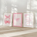 Pink Bow Watercolor Prints - Axyaa 3-Piece Set