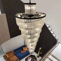 Axyaa Modern Glass Staircase Chandelier: Luxury LED Indoor Lighting for Creative Home Decor