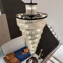 Axyaa Modern Glass Staircase Chandelier: Luxury LED Indoor Lighting for Creative Home Decor