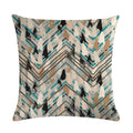 Axyaa Geometric Linen Pillowcase - Graffiti Style Decorative Cushion Cover