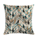 Axyaa Geometric Linen Pillowcase - Graffiti Style Decorative Cushion Cover