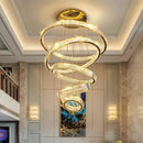 Axyaa Crystal Chandelier Stair Pendant Living Room Lighting Modern Interior Pendant Lights