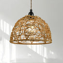 Axyaa Rattan Chandelier: Hand-Woven Decorative Lampshade for Bedroom and Living Room