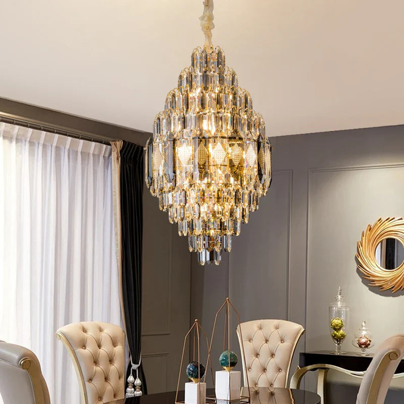 Axyaa Crystal Chandelier for Luxe Living - Large, Elegant, and Modern Residence Lighting