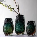 Axyaa Glass Vase Decorative Desktop Art Flower Hydroponic Crafts Ornament