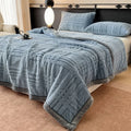 Axyaa Flannel Fleece Grid Pattern Throw Blanket - Luxe Nap, Bed, or Sofa Cover