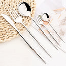 Axyaa 24pc Stainless Steel Cutlery Set - Knife Fork Spoon Teaspoon Mirror Flatware