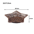 Axyaa Retro Rattan Fruit Plate | Handheld Woven Snack Basket & Candy Organizer