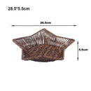 Axyaa Retro Rattan Fruit Plate | Handheld Woven Snack Basket & Candy Organizer