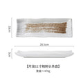 Axyaa Ceramic Sushi Sashimi Plate Set - Hotel Quality Saury Long Square