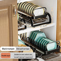 Axyaa Pull-out Dish Drainer Storage Rack for Kitchen Sink Cabinet - Organizer Holder