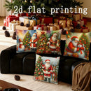 Axyaa Christmas Tree & Santa Pattern Pillow Covers - Sofa Bedroom Car Cushion Cover
