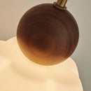 Axyaa LED Wall Sconce Walnut Wood Pull Chain Switch Art Light