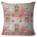 Axyaa Cat Cushion Cover: Decorative Linen Pillow for Home, Sofa, Children's Room