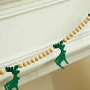Axyaa Reindeer Wooden Bead Garland: Festive Home Party Decoration