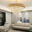Axyaa Modern Luxury Crystal LED Pendant Chandelier for Living Dining Bedroom