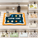 Axyaa Cartoon Flowers Silicone Coasters - Absorbent Kitchen Drying Mat