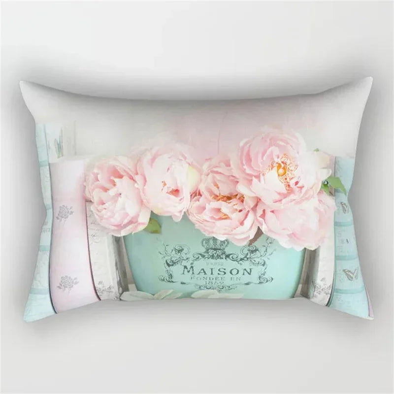 Pink Flower Polyester Pillowcase - Romantic Girl Room Aesthetic Decor