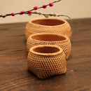 Axya Handmade Rattan Woven Tea Box and Accessories