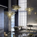 Axyaa Flying Saucer Pendant Light: Modern Minimalist Luxury Chandelier for Living Room and Restaurant.