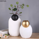 Axyaa Ceramic Vase Set Minimalist Desk Decor Flower Arrangement Room Aesthetic Pieces