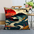 Axyaa Japanese Fujiyama Wave Pillow Covers for Sofa Bedroom Car