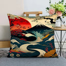 Axyaa Japanese Fujiyama Wave Pillow Covers for Sofa Bedroom Car