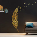 Axyaa Carved Feather Wall Stickers - Home Decor Self Adhesive Living Room Decals