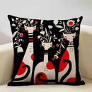 Axyaa Funny Cat Cartoon Pillowcase Linen Cushion Cover for Kids Nursery