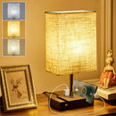 Axyaa Pull Chain Table Lamp with Phone Stands and Built-In Outlet