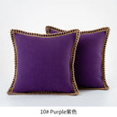 Axyaa Burlap Linen Trimmed Throw Pillow Covers for Farmhouse Decor