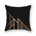 Axyaa Luxury Gold Black Geometric Marble Stripe Pillowcase