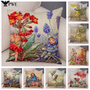 Axyaa Flower Girl Cushion Set - Fairy Tale Decor for Living Room, Bedroom Sofa