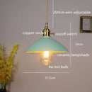 Axyaa Ceramic Copper LED Pendant Light for Home Indoor Decor - Nordic Hanglamp