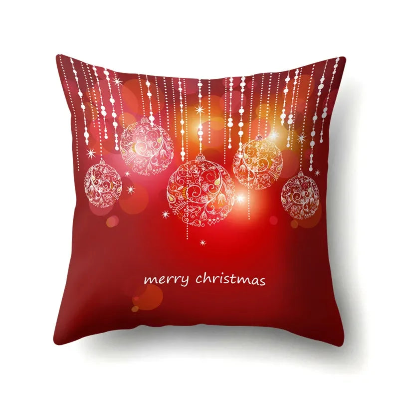 Axyaa Christmas Santa Claus Print Pillow Cover 45X45CM