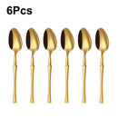 Axyaa Gold Stainless Steel Cutlery Set - 30Pcs Western Dinner Utensils