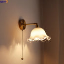 Axyaa Nordic Copper LED Wall Light Fixture: Modern Interior Lamp for Bedroom, Bathroom, Balcony