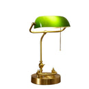Axyaa Green Glass Table Lamp - Retro Iron Art LED Desk Light for Home and Office