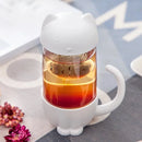 Axyaa Tea Infuser Cup Set - Cat Monkey Tea Strainer Mug with Teapot and Tea Filter