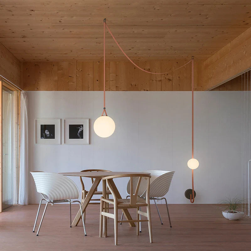 Axyaa Glass Ball LED Pendant Light Black Orange for Stylish Indoor Lighting