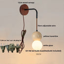 Axyaa White Glass LED Wall Light - Modern Nordic Bedroom Sconce